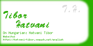 tibor hatvani business card